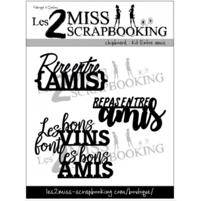 Les 2 Miss scrapbooking - Chipboard «Kit Entre amis» 3 pcs